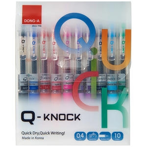 동아 Q-Knock 볼펜 0.4mm 10색세트 큐노크