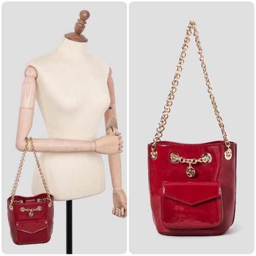 홀리데이 페이던트 포켓 버킷백 레드_BE4XD3M116