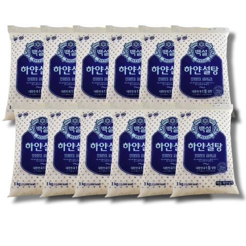 백설 하얀설탕 3kg (12개)_이미지