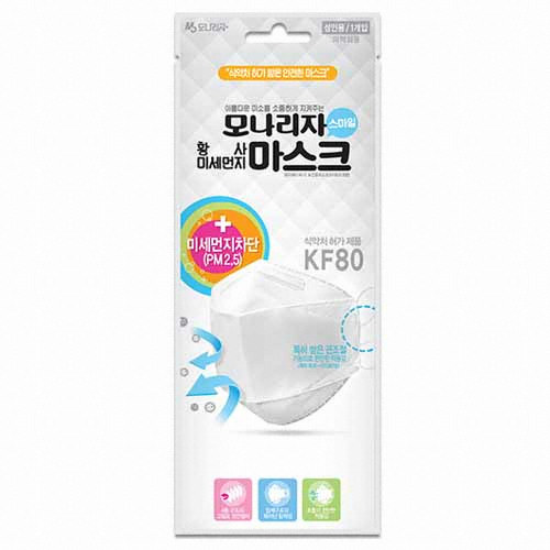 모나리자 스마일 황사 미세먼지 마스크 KF80 대형 (60매)