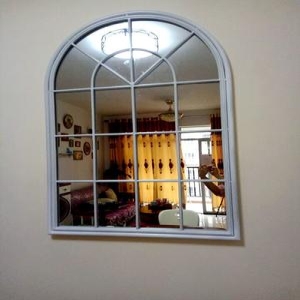 가짜창문 인테리어 창문 유럽식 철제 창틀 프레임 벽장식 원호창호 거실 장식 거울 벽걸이