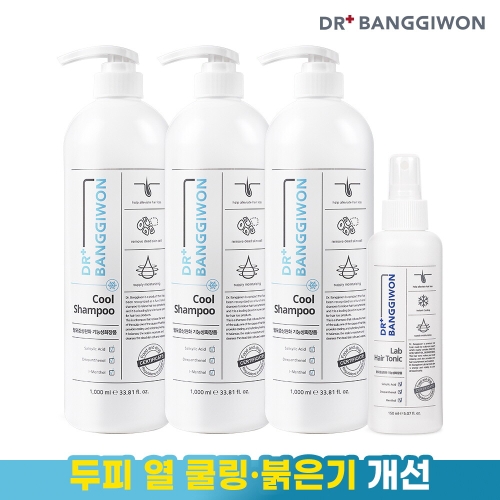 닥터방기원 쿨 샴푸 1000ml 3개+랩 헤어 토닉 150ml 4종세트