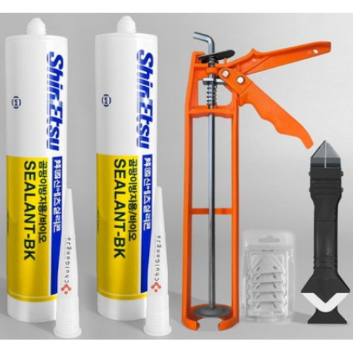 신에츠 바이오 실리콘 BK 270ml X 2개 + 실리콘건 + 마감헤라 + 스크레퍼