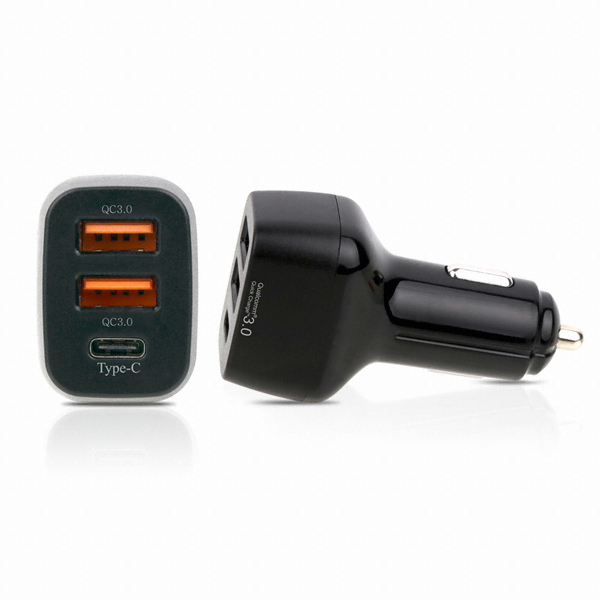 이지넷유비쿼터스 NEXT-1408QTC 3포트 Type-C+ QC3.0 USB 차량용 충전기_이미지