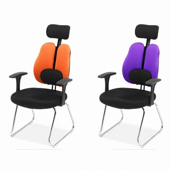 동서가구 심포니 더블백 메쉬의자 팔걸이형 (헤드레스트+럼버서포트)_이미지