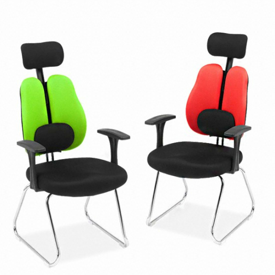 동서가구 심포니 더블백 메쉬의자 팔걸이형 (헤드레스트+럼버서포트)_이미지