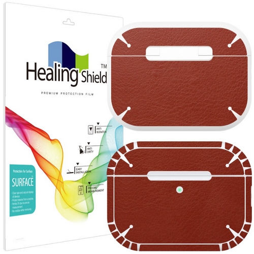 폰트리 힐링쉴드 에어팟 프로3 외부보호필름 (레더브라운, 2세트)_이미지