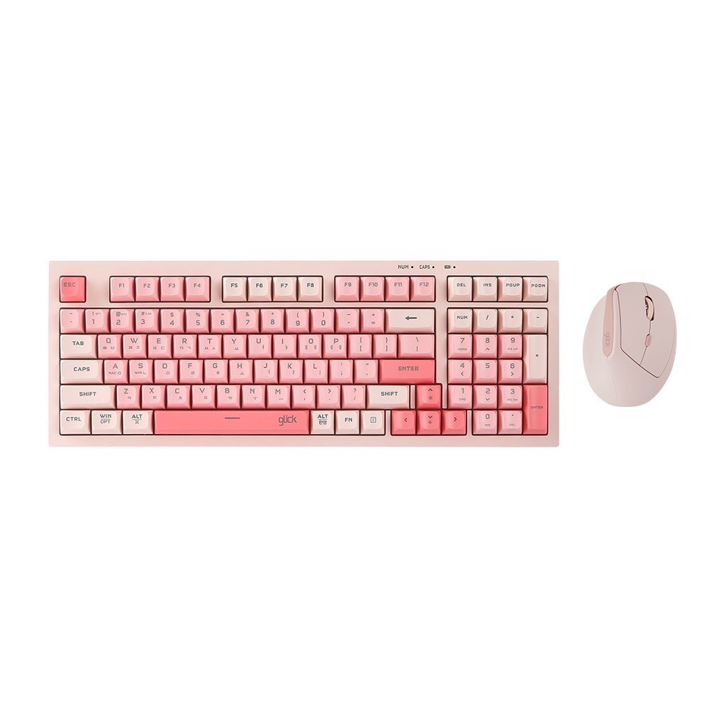 지클릭커 오피스프로 WMK560 사일런스 M RGB 무소음 무선 키보드 마우스 세트 98 (Pink, RC1)_이미지