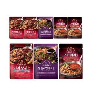 차오차이 마라샹궈소스 100g x 3개 + 즈마훠궈소스 125g x 3개 + 몽골리안비프소스 125g