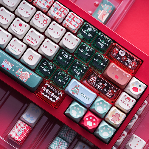 SPM Soulcat 고함량 PBT 염료승화 + PC 키캡 쫑긋 고양이 크리스마스 169키_이미지