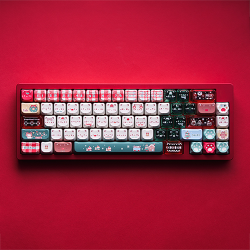 SPM Soulcat 고함량 PBT 염료승화 + PC 키캡 쫑긋 고양이 크리스마스 169키_이미지