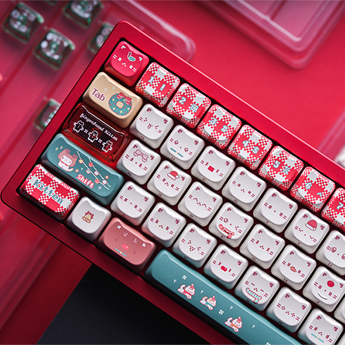 SPM Soulcat 고함량 PBT 염료승화 + PC 키캡 쫑긋 고양이 크리스마스 169키_이미지