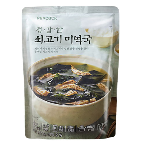 이마트 피코크 정갈한 소고기 미역국 500g이미지입니다. 누르면 해당 게시물로 새창이동합니다.
