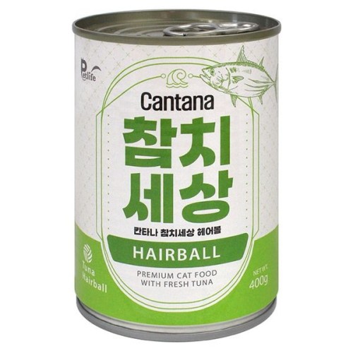 칸타나 캣 참치세상 헤어볼 캔 400g (12개)_이미지