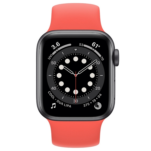 APPLE 워치 시리즈6 44mm 스페이스 그레이 알루미늄 (솔로 루프, 해외구매)