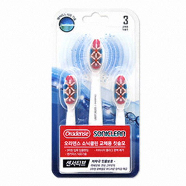 오라덴스 소닉클린 센서티브 리필 칫솔모 (건전지용,3개)_이미지