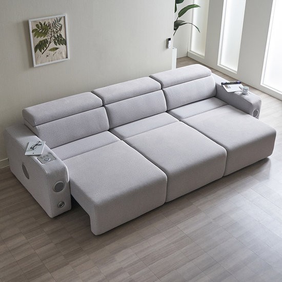 에보니아 알렉스 슬라이딩 확장형 아쿠아 스웨이드 패브릭 소파 4인용_이미지