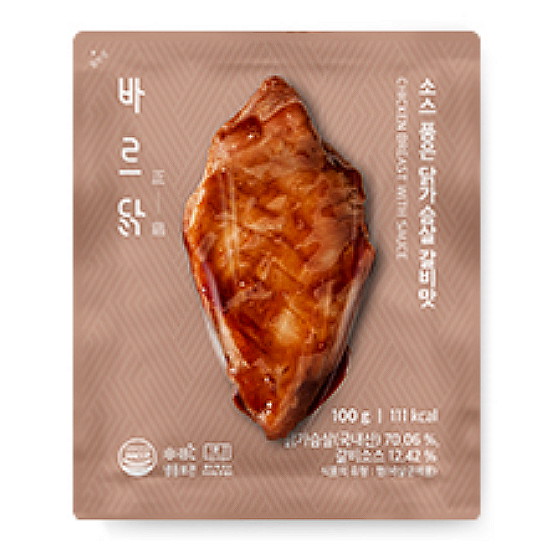 메디쿼터스 바르닭 소스 품은 닭가슴살 갈비맛 100g (1개)