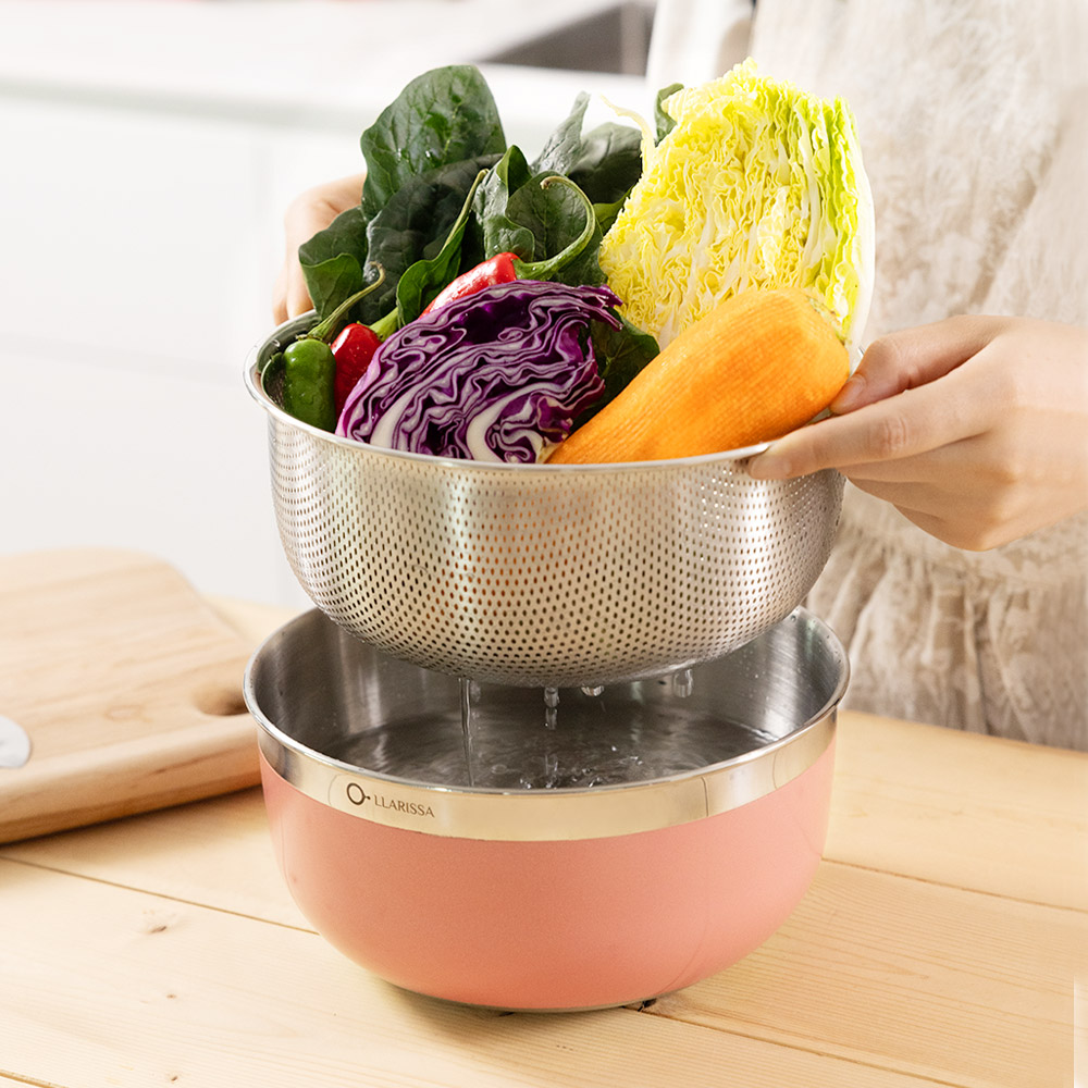 헤리티지 스텐 믹싱볼 채반세트 21cm