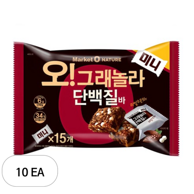 오리온 마켓오 오 그래놀라 단백질바 미니 192g (10개)
