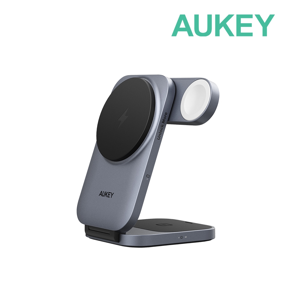Aukey 맥퓨전 Z 3in1 15W Qi2 맥세이프 고속 무선 충전스탠드 (애플워치용)