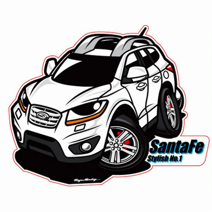 프리스타일 자동차캐릭터 스티커 세트 (싼타페CM)