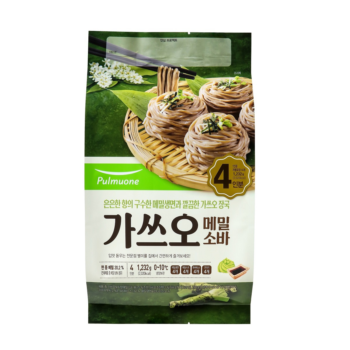 풀무원 가쓰오 메밀소바 4인 1153.6g