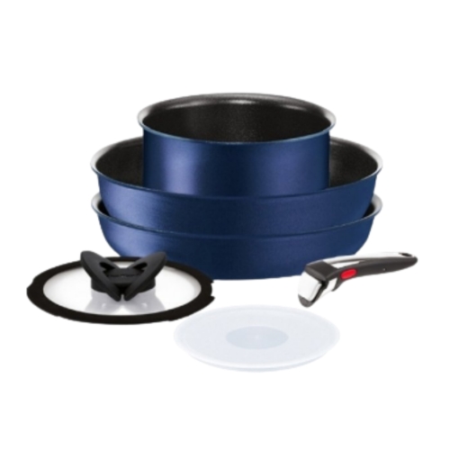 테팔 매직핸즈 데일리쉐프 울트라블루 멀티 6종 (냄비20+볶음팬24+팬26+뚜껑+손잡이)_이미지