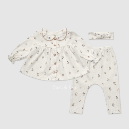  슈슈앤크라 mini 디엔루아 상하복 3set 바닐라화이트 024302IDR01VW