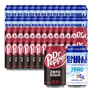 코카콜라음료 암바사 제로 350ml + 닥터페퍼 제로 350ml (48개)_이미지