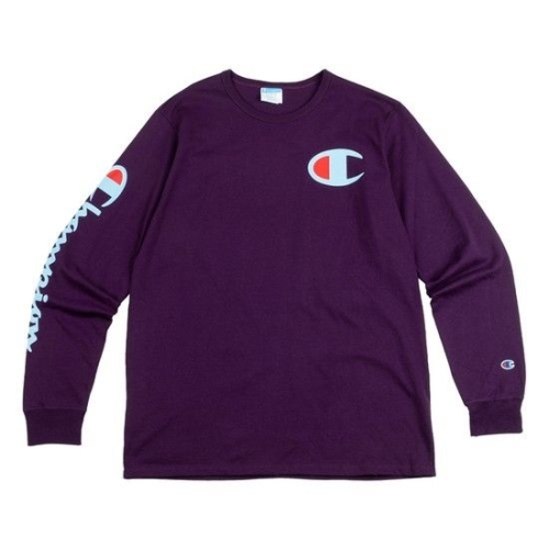 헤리티지 C 빅로고 그래픽 남성 긴팔티 퍼플 GT47-Y07789-T1F_이미지