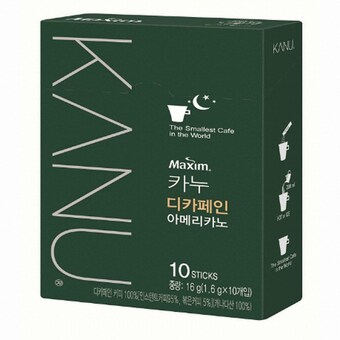 동서식품 맥심 <b>카누</b> <b>디카페인</b> 아메리카노 10T