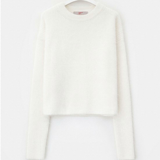 삼성물산 에잇세컨즈 화이트 앙고라 라운드넥 니트 풀오버 327751WX41
