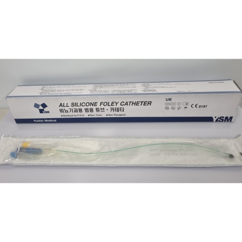 유신 폴리 카테타 2WAY 소변줄 실리콘 도노관 ALL SILICONE FOLEY CATHETER 16F 1개_이미지