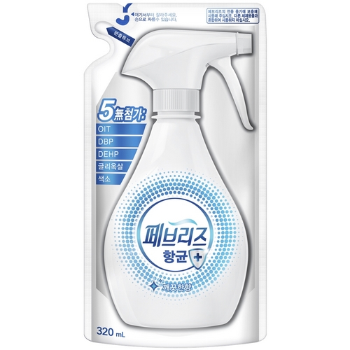 한국피앤지 페브리즈 향균 플러스 깨끗한 향 리필 320ml (12개)