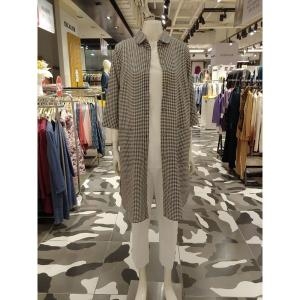 포라리 뉴코아강남 인견 체크 롱 블라우스 L129040_이미지