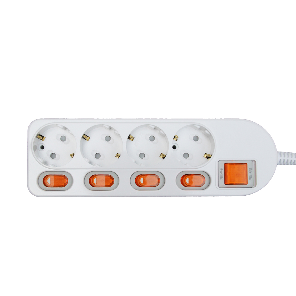 위드아이앤씨 번개표 4구 메인 개별스위치 멀티탭 (1.5m)