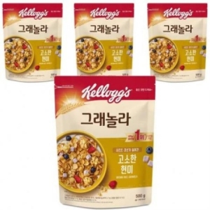 켈로그 고소한 현미 그래놀라 사르르 큐브 500g (4개)