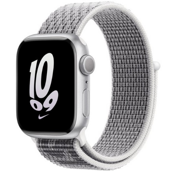 APPLE 워치 시리즈8 41mm 실버 알루미늄 (나이키 스포츠루프)