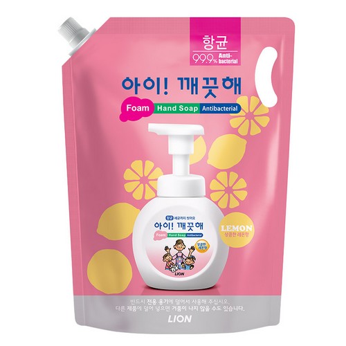 CJ라이온 아이깨끗해 레몬 항균 폼 핸드 솝 1800ml (2개)