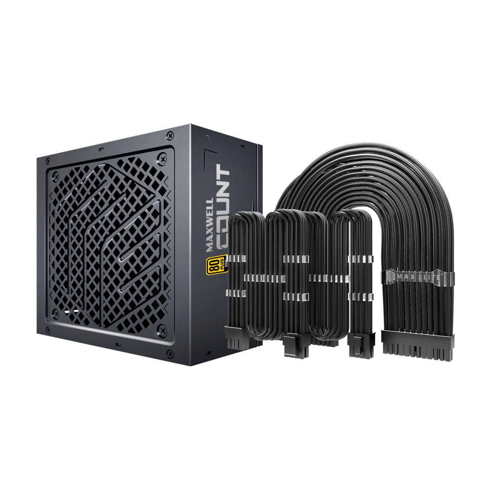 맥스엘리트 MAXWELL COUNT 850W 80PLUS골드 풀모듈러 (본체+딥블랙)