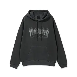 피그먼트 트래셔 THRASHER 플레임 다잉 후디 차콜 176115_이미지