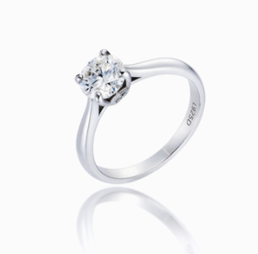 로이드 실버 925 4프롱 솔리테어 1.0ct 모이사나이트 반지 12호 LLRS63412S_이미지