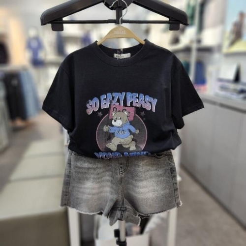 유솔 부산대NC 면 100 피부안좋은 우리아이고 굿 피지곰 친환경 디지털 반팔티 ULRP254Z8 09 BLACK 00M_이미지