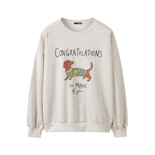 BNX 비엔엑스. 레터링 도그 프린팅 맨투맨 티셔츠 BY1TS004L0