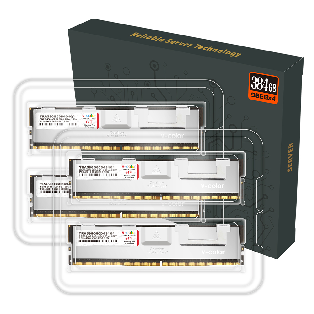 V-Color DDR5-6000 CL34 ECC/REG 패키지 (384GB(96Gx4))_이미지