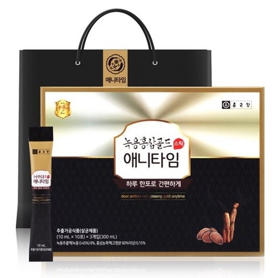 종근당건강 녹용홍삼 골드 애니타임 스틱 10ml 30스틱 (1개)_이미지