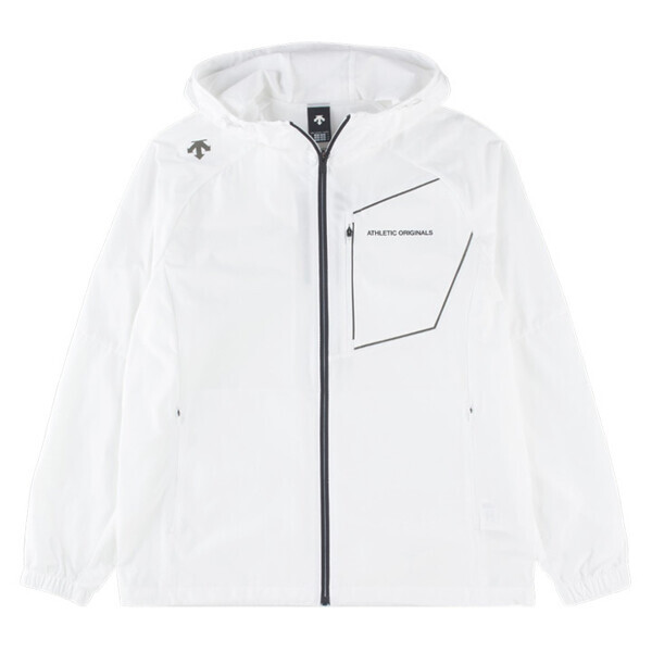 데상트 러닝 터프 우븐 후드형 바람막이 자켓 SR123RWB23-WHT0
