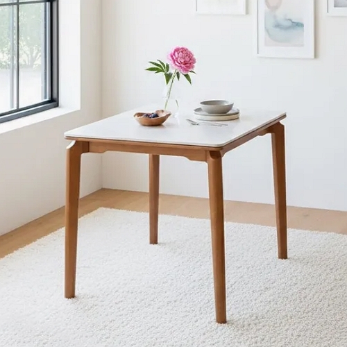 에넥스 뉴튼 포세린 세라믹 원목 식탁 800 (의자별도)_이미지