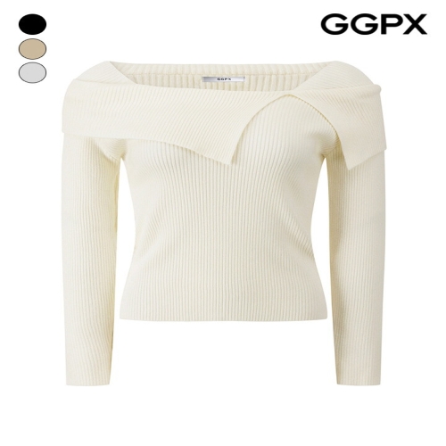 연승어패럴 GGPX 스퀘어넥 포인트 골지 니트 GQ1KP024F_이미지